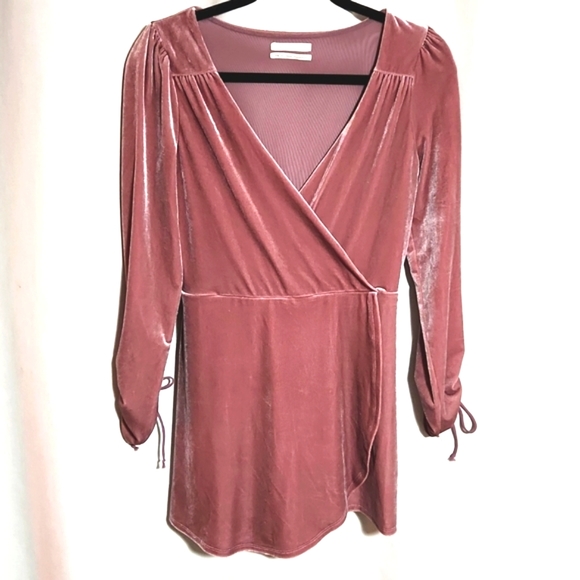 Urban Outfitters Dresses & Skirts - Urban Outfitters Rose Velvet Women's Faux Wrap Romper Skort Dress Medium